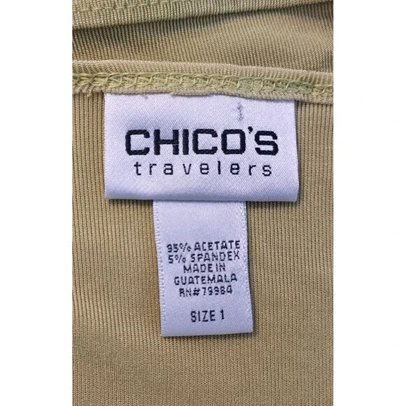 Chico's Travelers Sz 1 Womens M Cardigan Jacket Slinky Stretch Peplum Tie Front - Picture 8 of 12